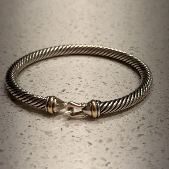David Yurman Accessories - David Yurman Hook Silver and Gold Bangle Bracelet